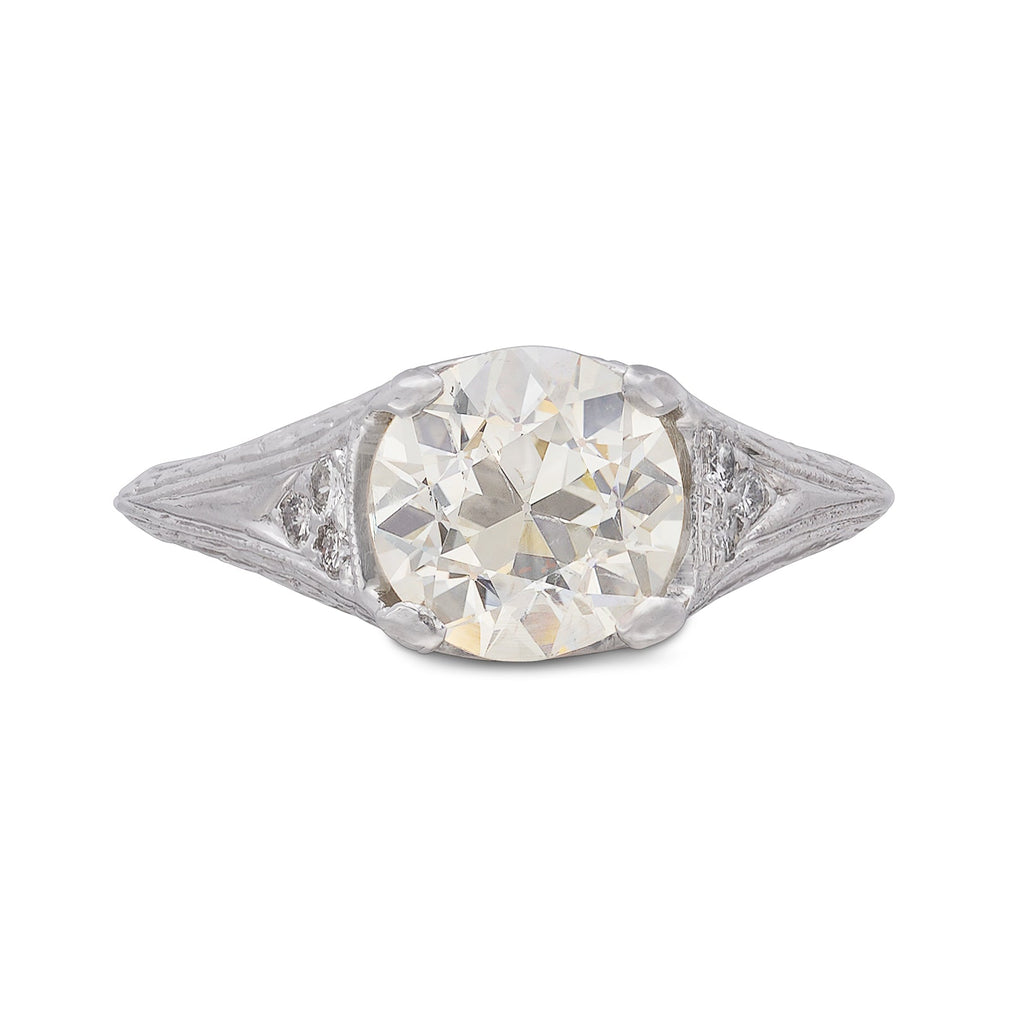 Antique 1.60ct Old European Cut Platinum Diamond Ring