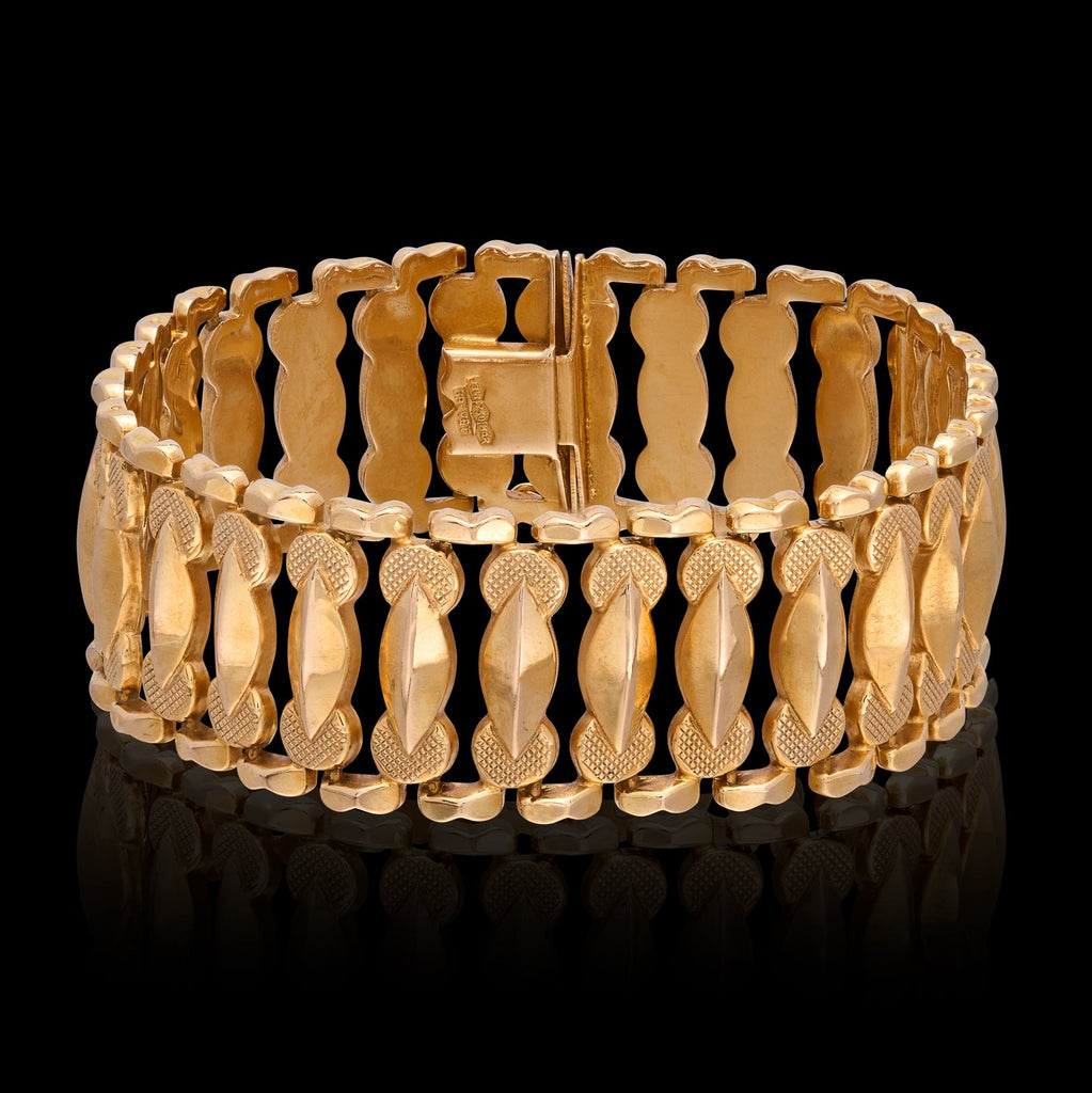 18k Yellow Gold Wide Link Bracelet