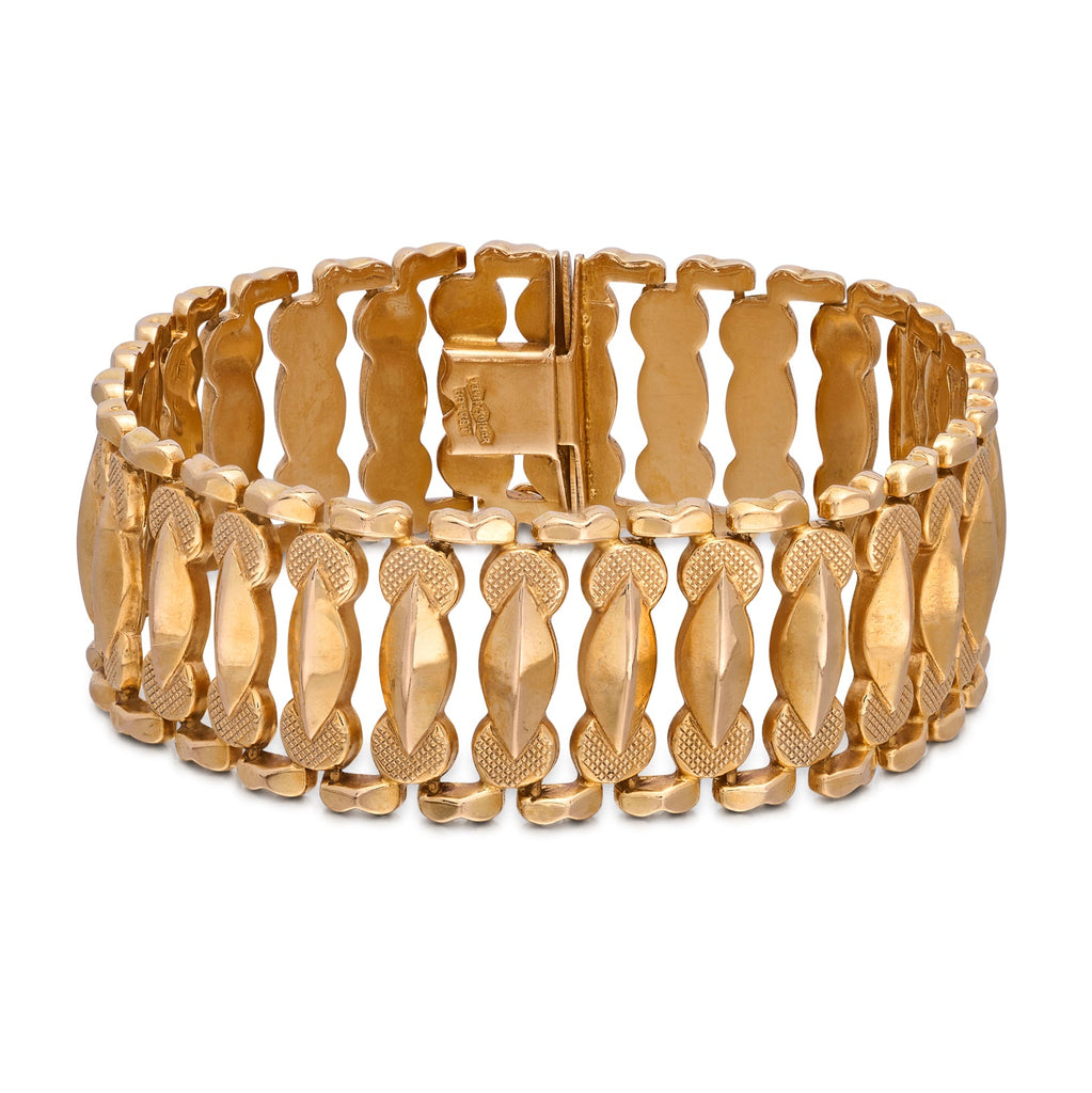 18k Yellow Gold Wide Link Bracelet