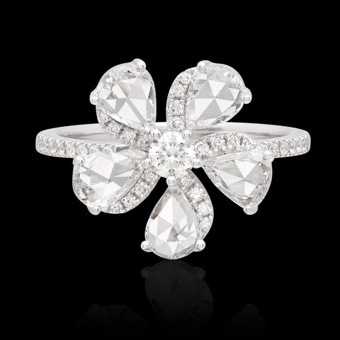 Unique 18kt Floral Diamond Ring