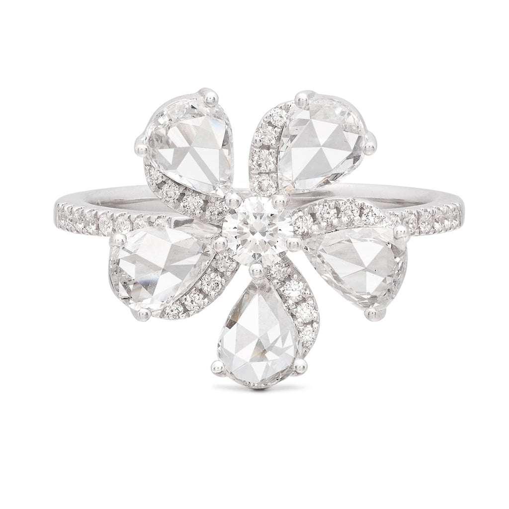 Unique 18kt Floral Diamond Ring