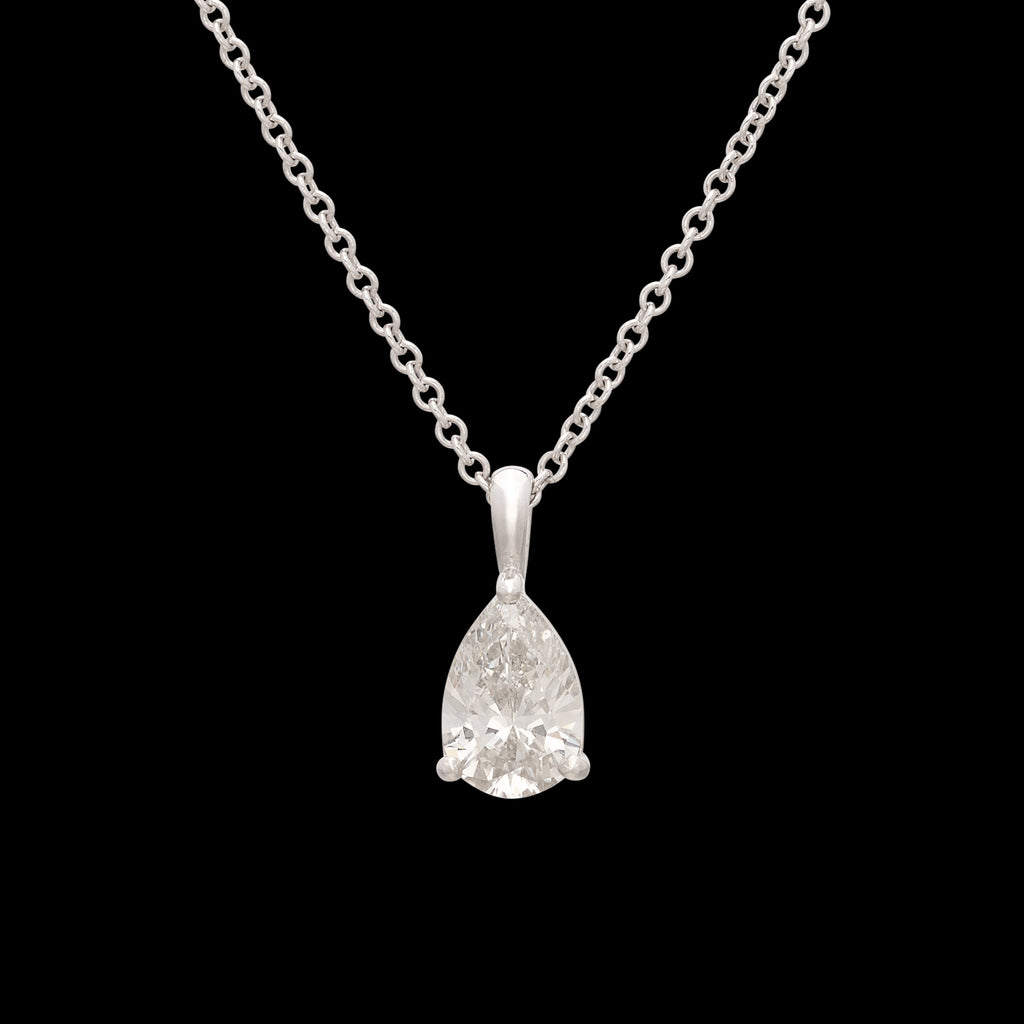 1.05ct Pear Shaped Diamond Pendant Necklace