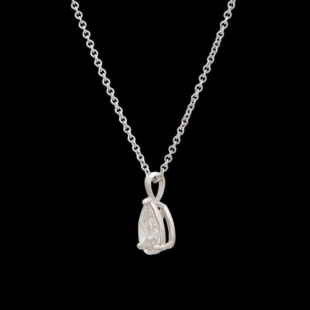 1.05ct Pear Shaped Diamond Pendant Necklace