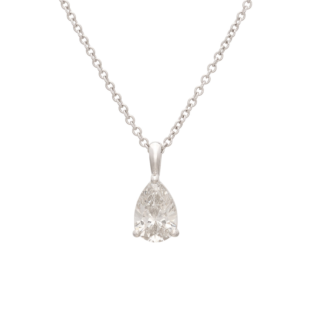1.05ct Pear Shaped Diamond Pendant Necklace