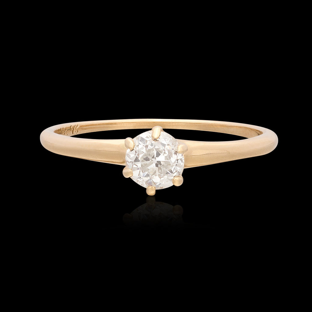 Old Euro Solitaire Diamond Ring