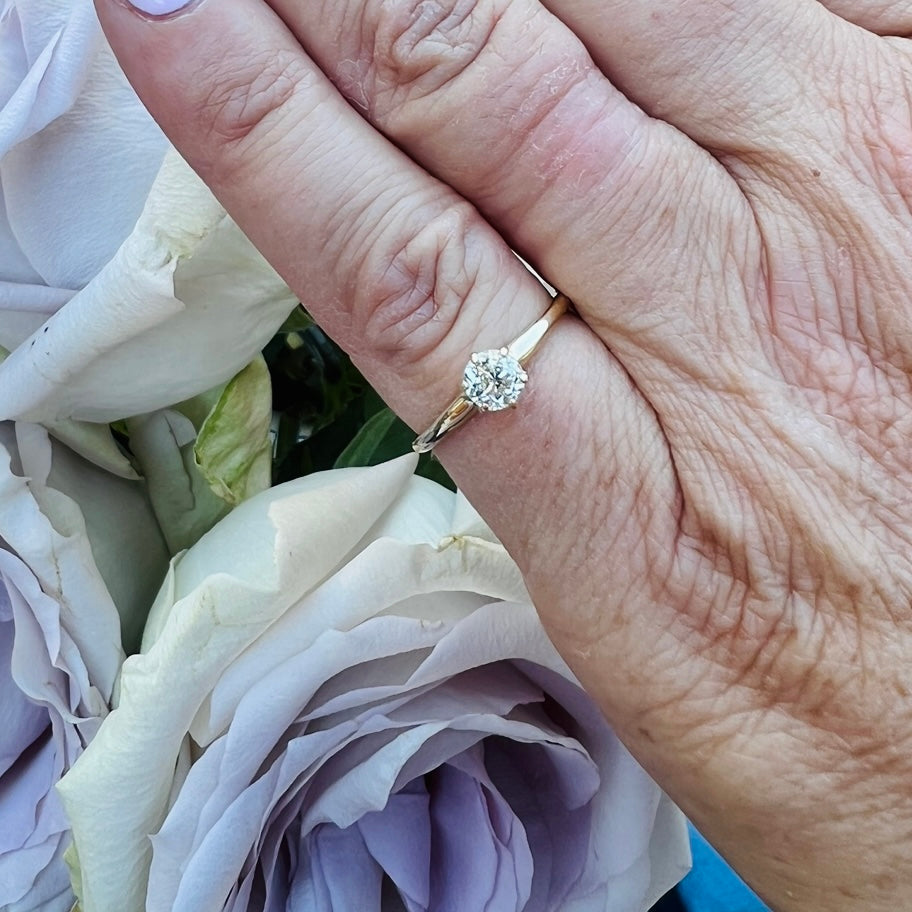 Old Euro Solitaire Diamond Ring