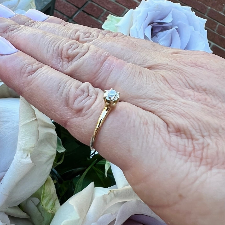 Old Euro Solitaire Diamond Ring