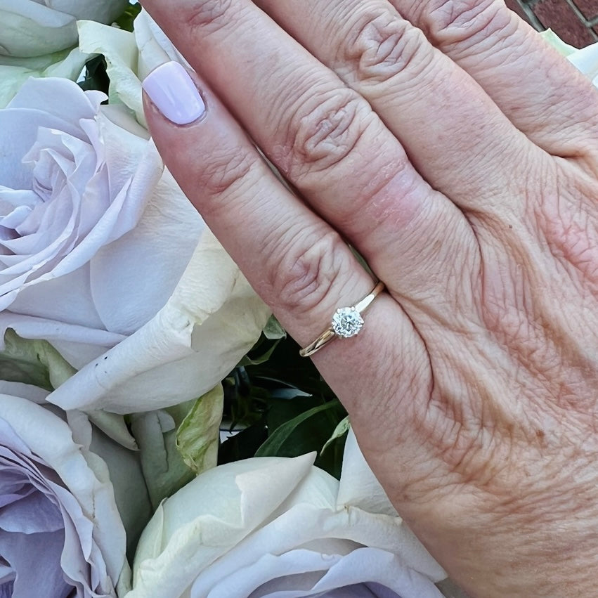 Old Euro Solitaire Diamond Ring