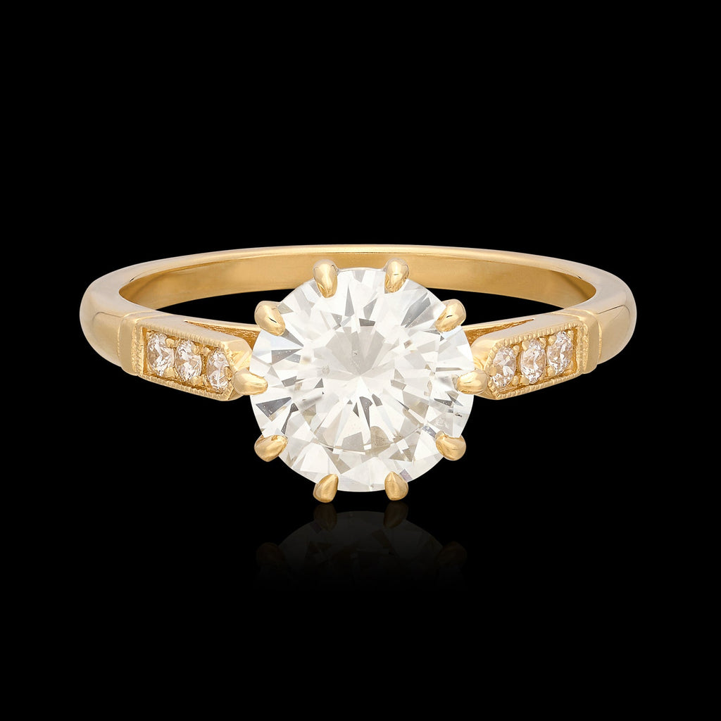 Estate 1.66-cts. Diamond & Gold Engagement Ring