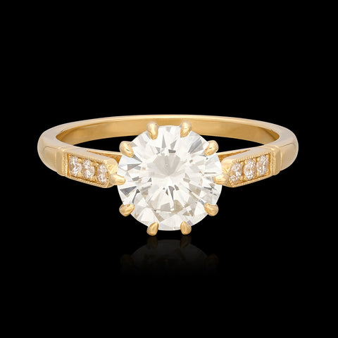Estate 1.66-cts. Diamond & Gold Engagement Ring