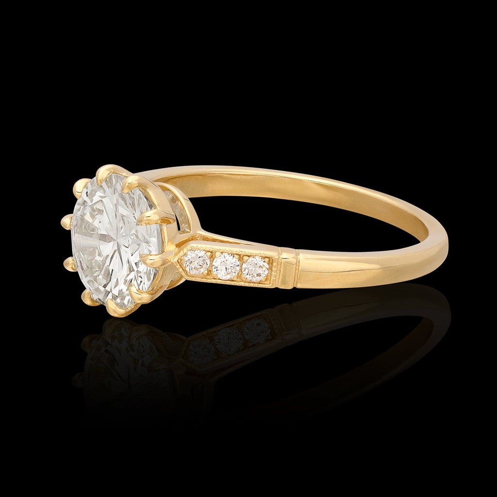 Estate 1.66-cts. Diamond & Gold Engagement Ring