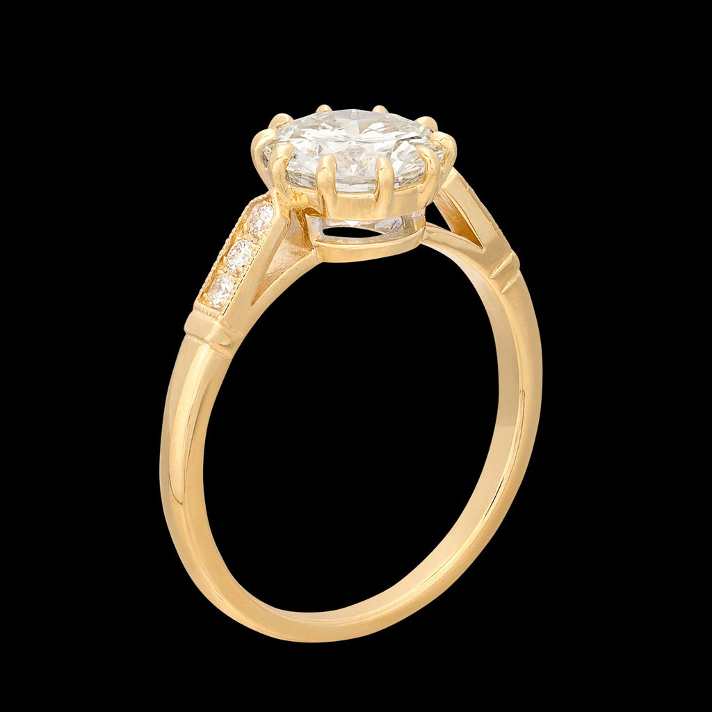 Estate 1.66-cts. Diamond & Gold Engagement Ring