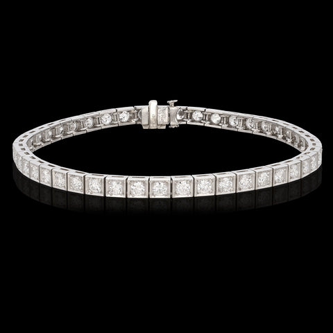 Estate Platinum Diamond Line Bracelet, circa 1950