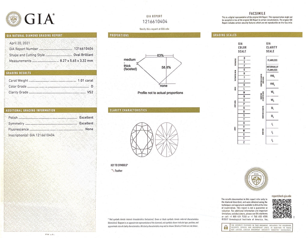 GIA 1.01ct D/VS2 Oval Diamond Platinum Ring