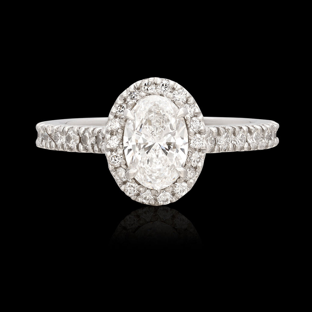 GIA 1.01ct D/VS2 Oval Diamond Platinum Ring