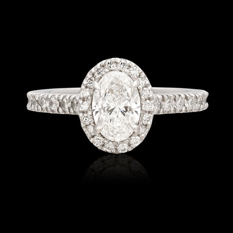 GIA 1.01ct D/VS2 Oval Diamond Platinum Ring