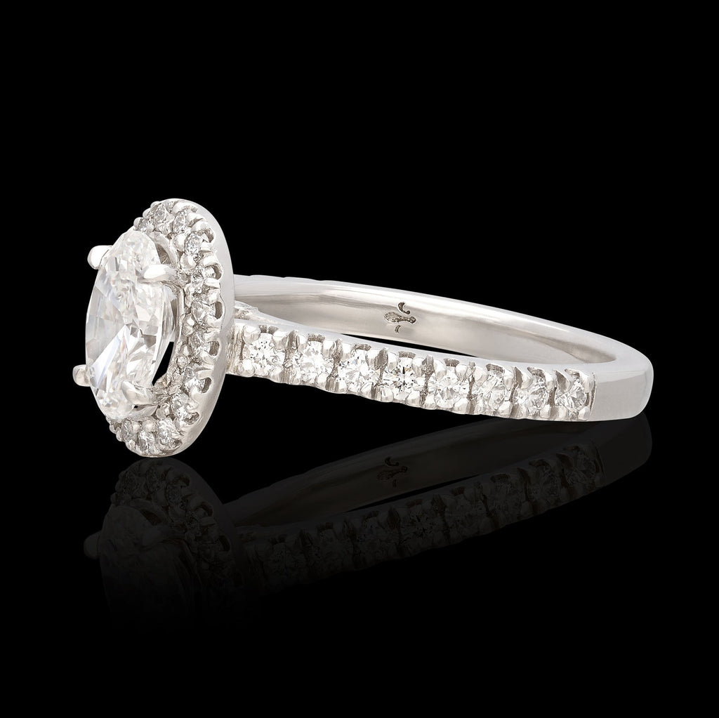 GIA 1.01ct D/VS2 Oval Diamond Platinum Ring
