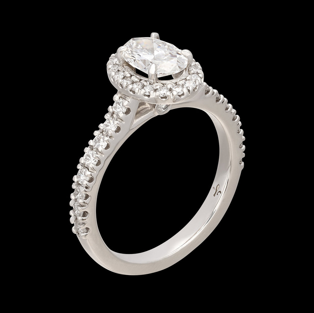 GIA 1.01ct D/VS2 Oval Diamond Platinum Ring