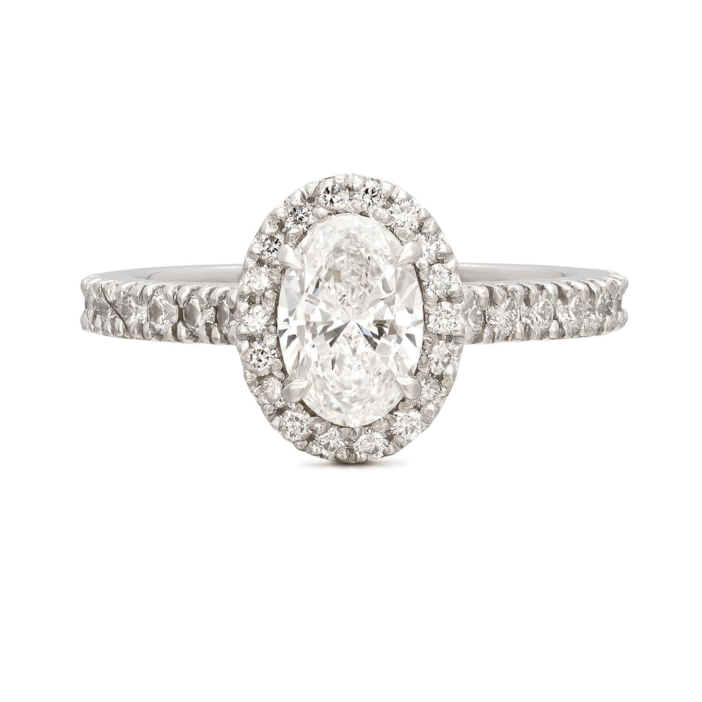 GIA 1.01ct D/VS2 Oval Diamond Platinum Ring