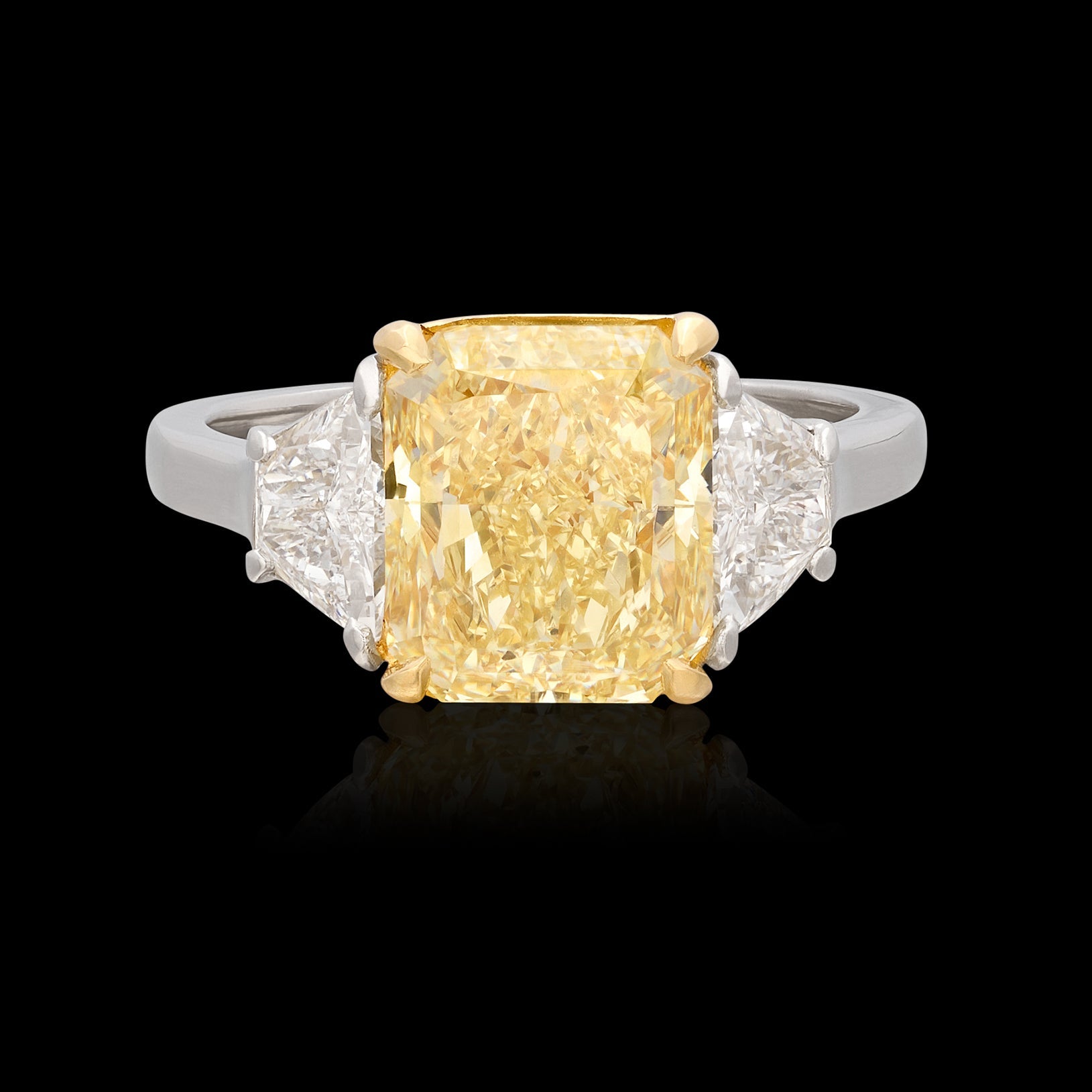 Cartier stamped Fancy Yellow Diamond Engagement Ring