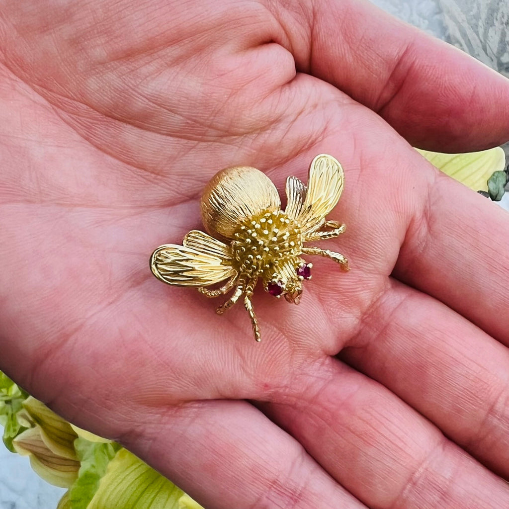 18kt Gold & Ruby Bug Brooch by Tiffany & Co.