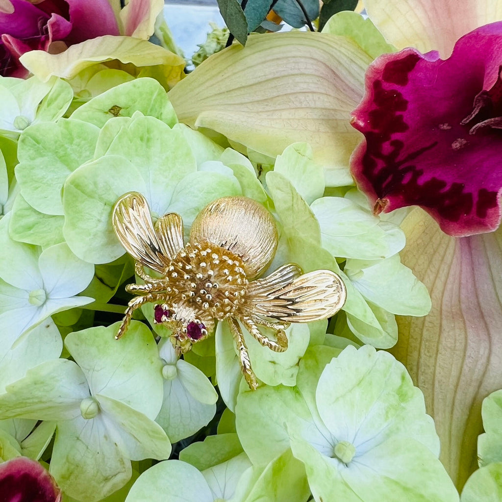 18kt Gold & Ruby Bug Brooch by Tiffany & Co.