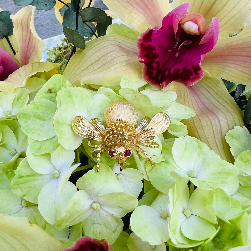 18kt Gold & Ruby Bug Brooch by Tiffany & Co.