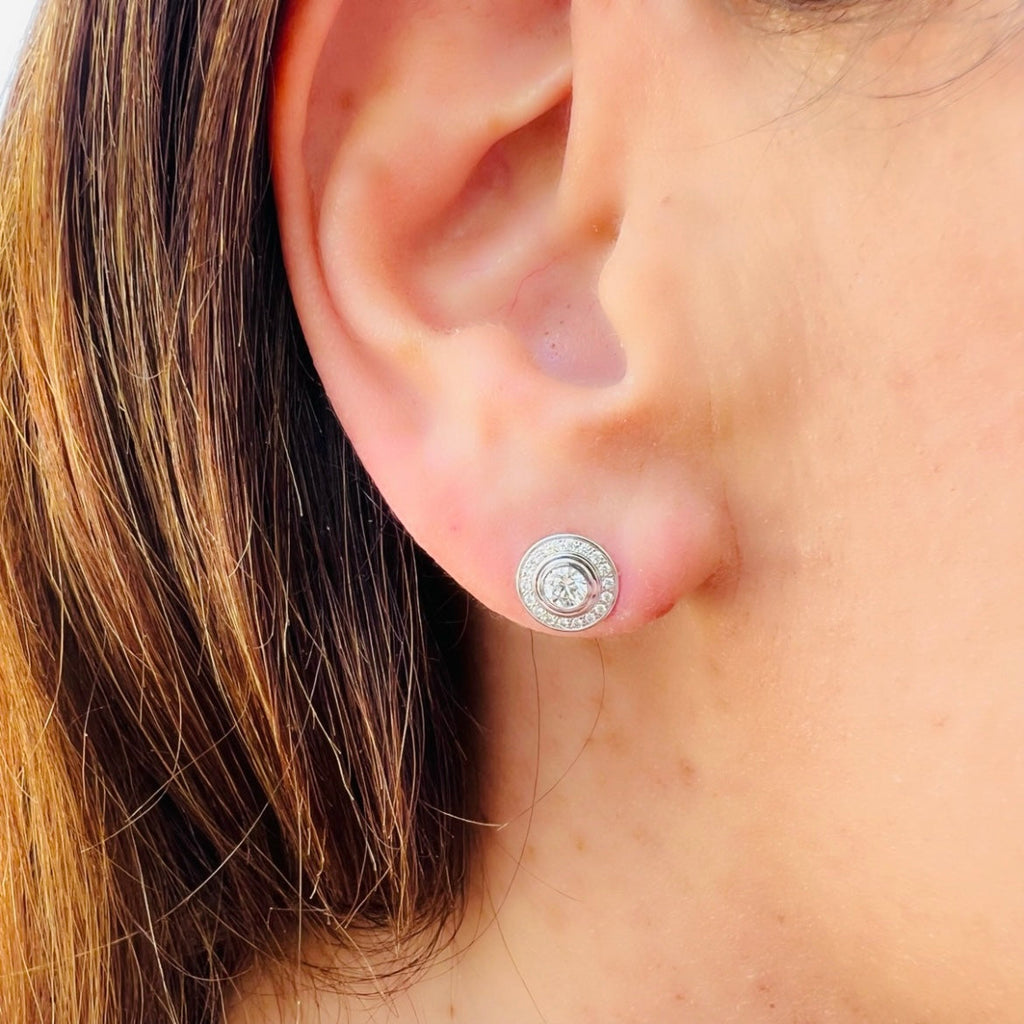 Cartier Diamond Halo Earrings