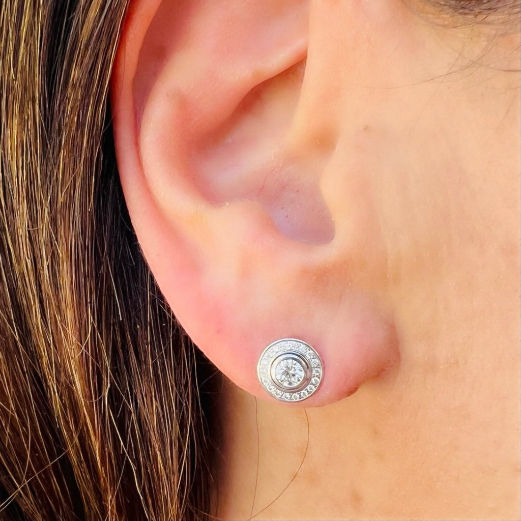 Cartier Diamond Halo Earrings