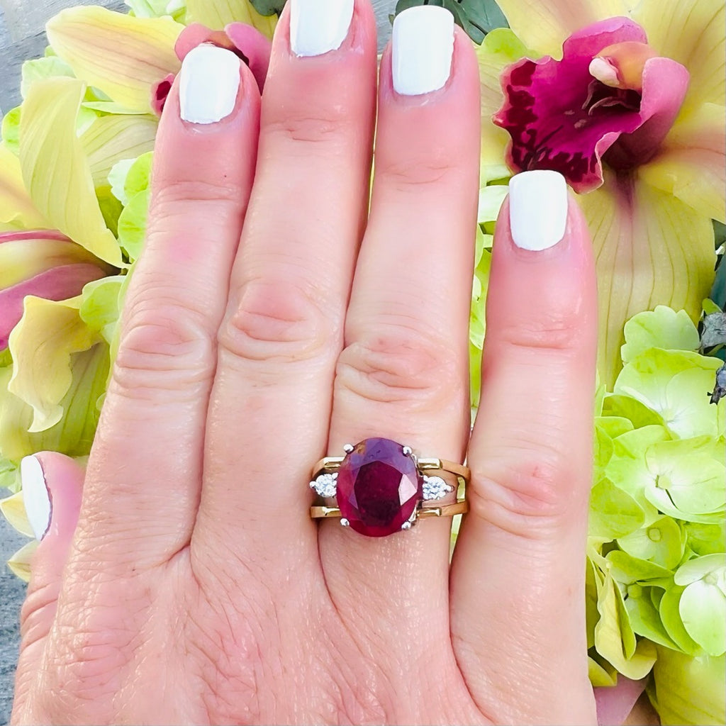 Reversible 18kt Ruby & Sapphire Ring