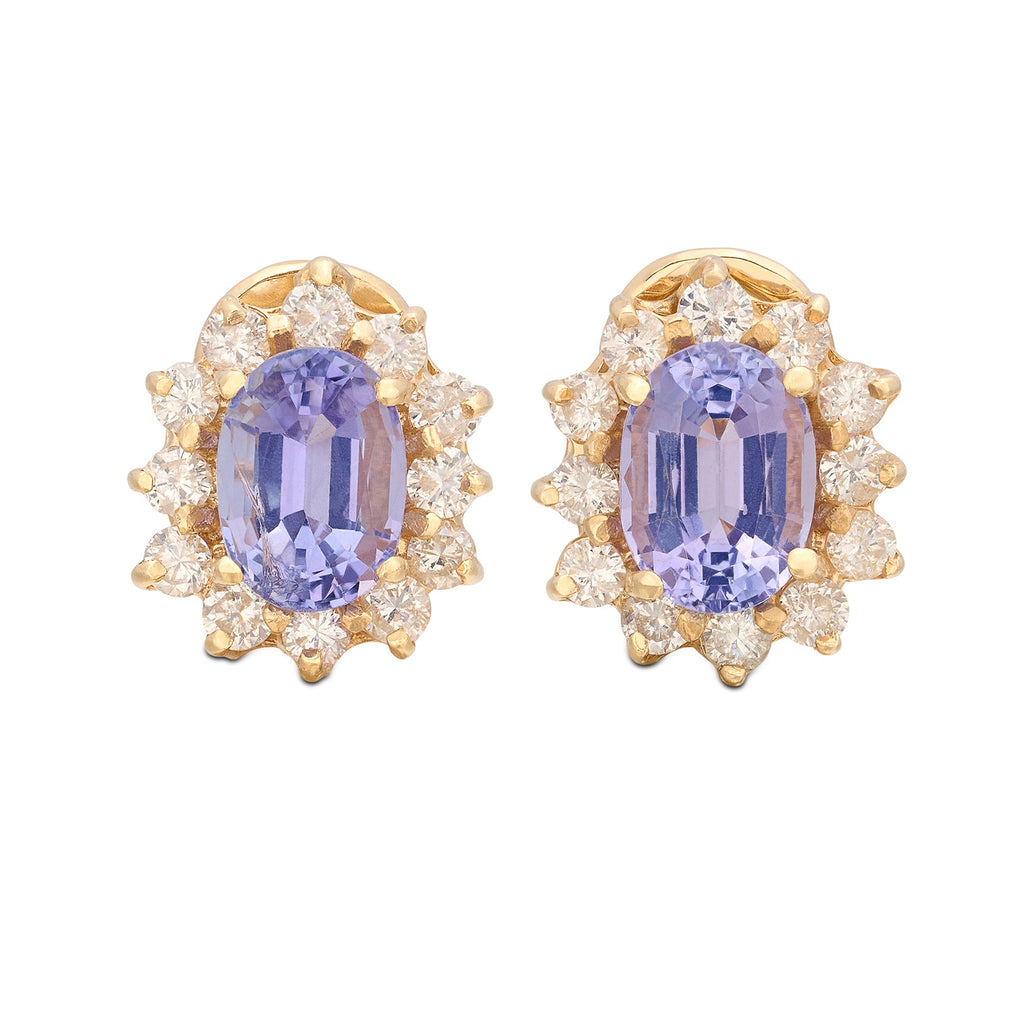 Tanzanite & Diamond Gold Earrings