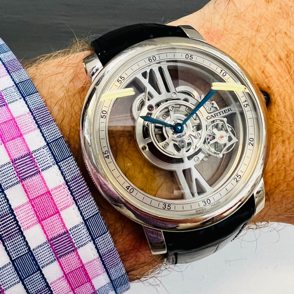 Remarkable Rotonde Astrotourbillon Skeleton Watch by Cartier