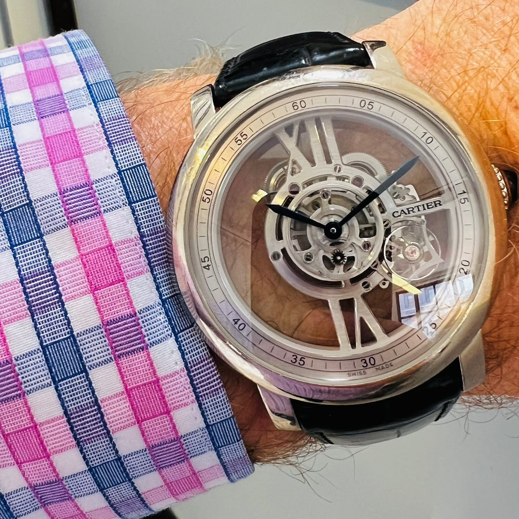 Remarkable Rotonde Astrotourbillon Skeleton Watch by Cartier
