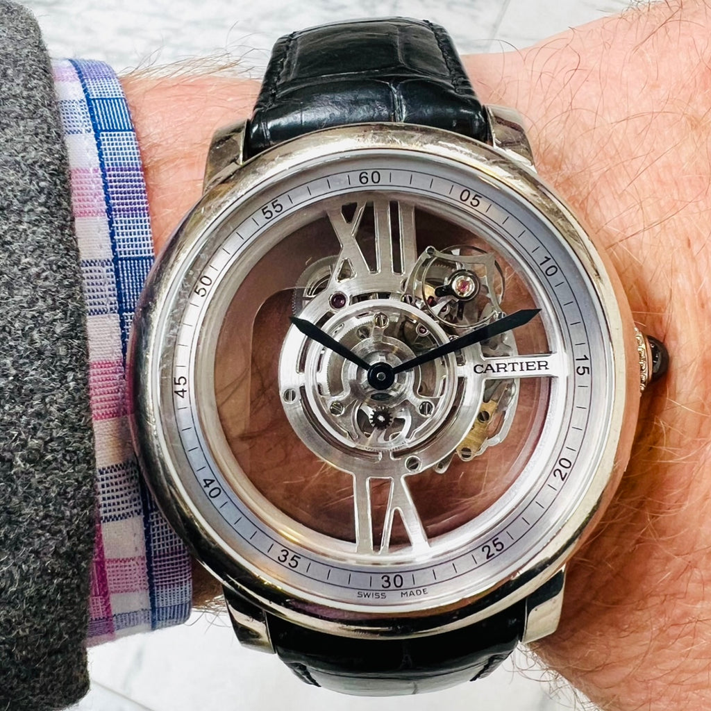Remarkable Rotonde Astrotourbillon Skeleton Watch by Cartier
