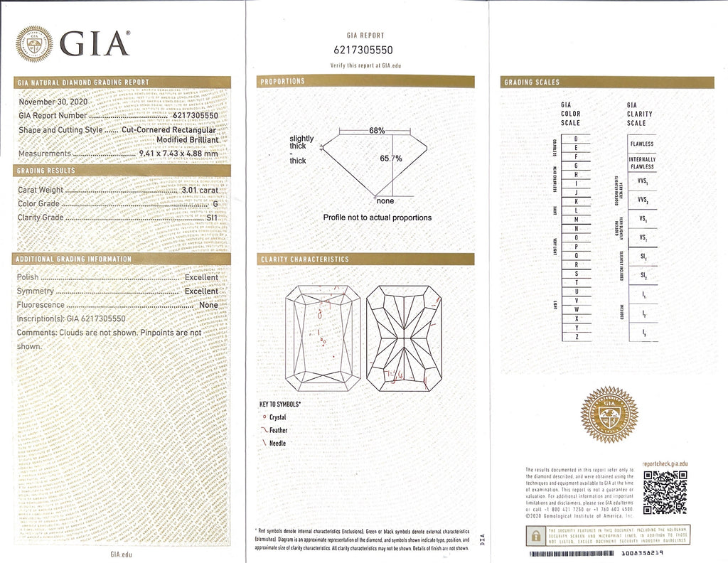 Exceptional 3.01ct GIA Radiant Cut Diamond Ring