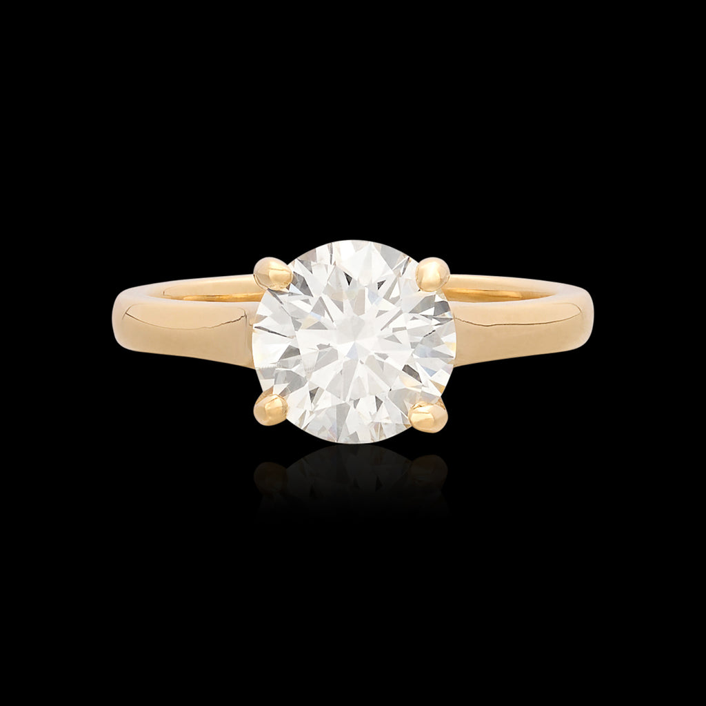 Extraordinary GIA 2.06ct Yellow Gold Diamond Ring