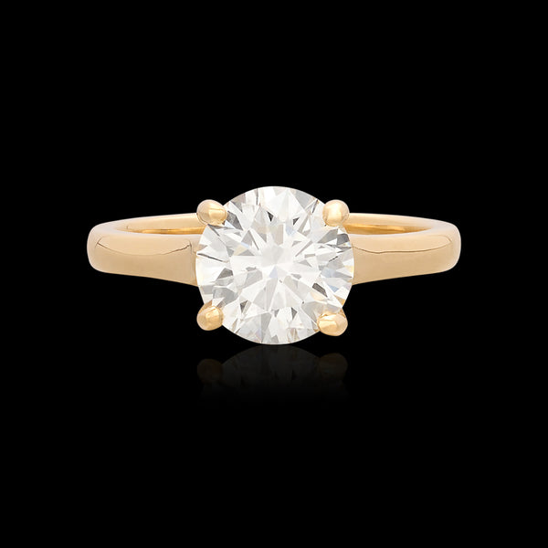 18k white gold vintage engagement ring 2.06ct. Champagne Diamond