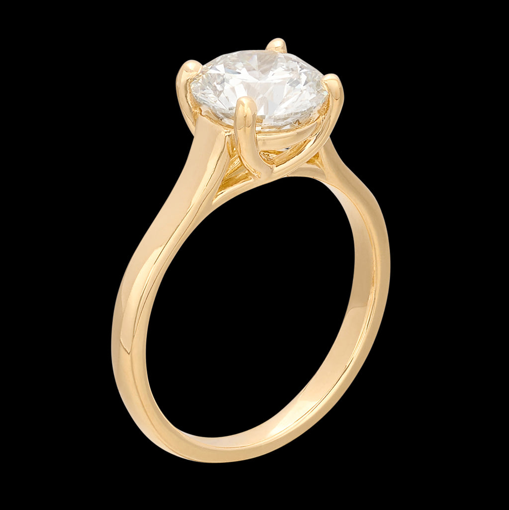 Extraordinary GIA 2.06ct Yellow Gold Diamond Ring