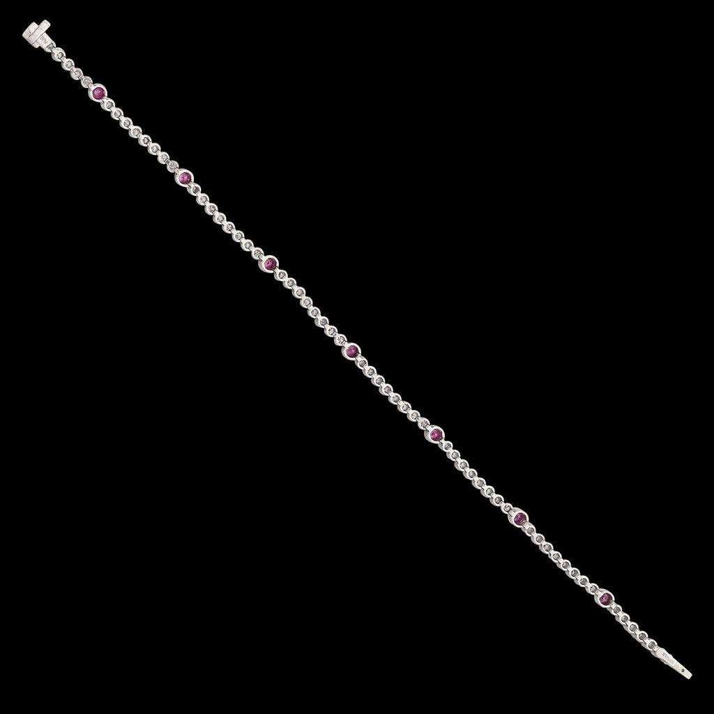 Diamond & Pink Tourmaline Line Bracelet