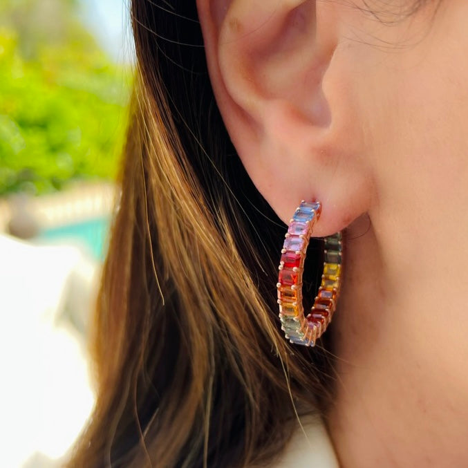 Multi sapphire earrings discount