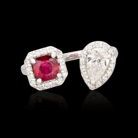 Toi Et Moi Ruby & Diamond Ring
