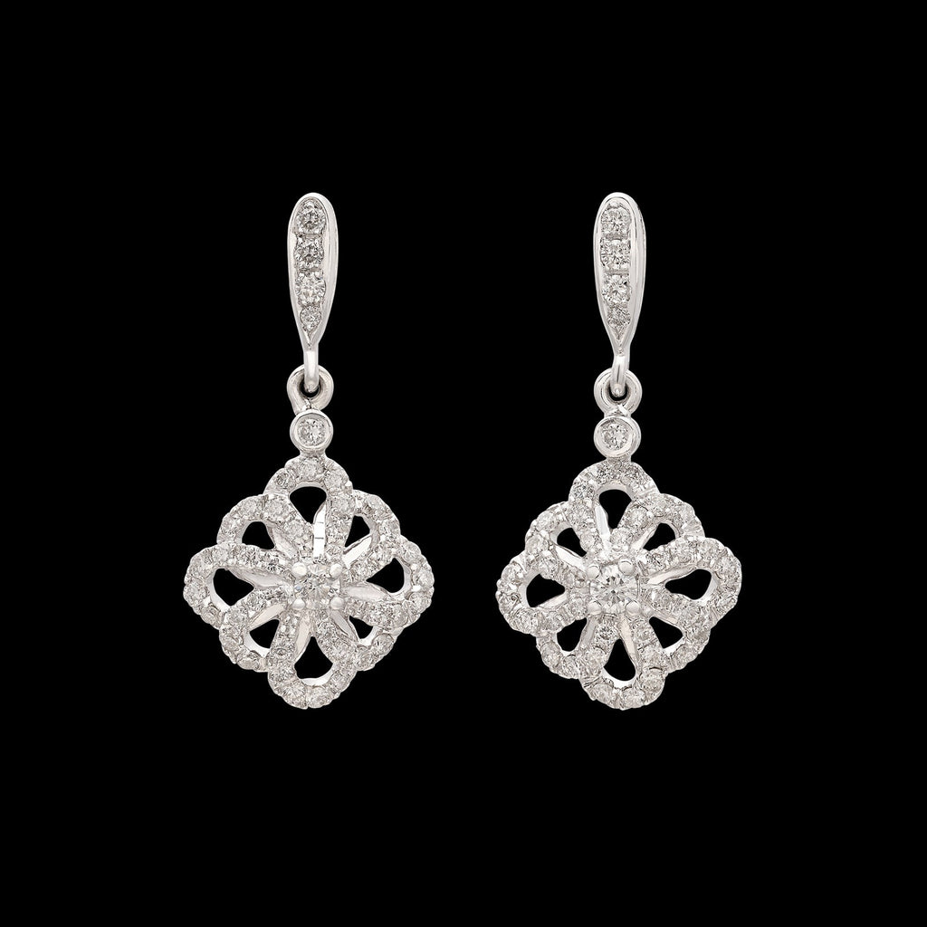 Diamond & 18k White Gold Earrings
