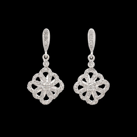 Diamond & 18k White Gold Earrings