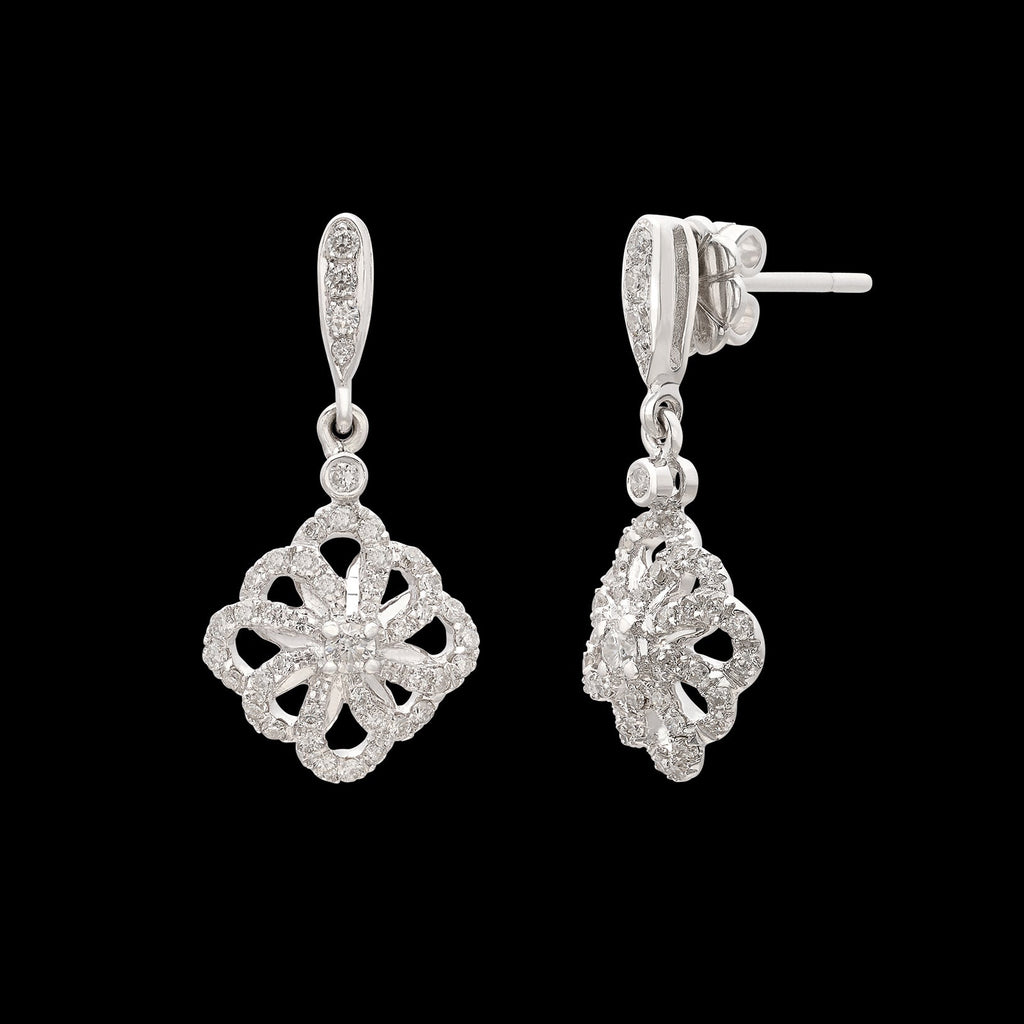 Diamond & 18k White Gold Earrings