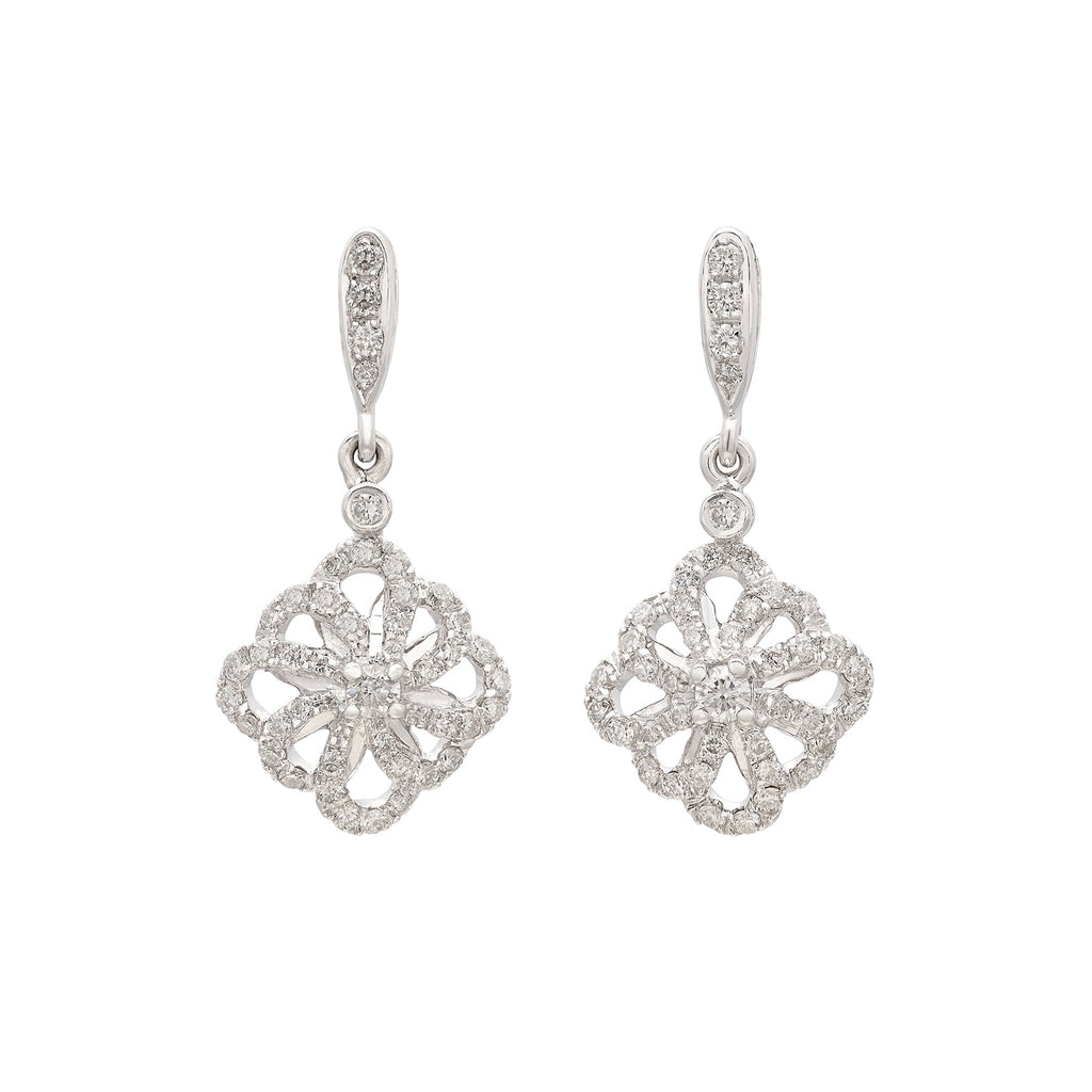 Diamond & 18k White Gold Earrings
