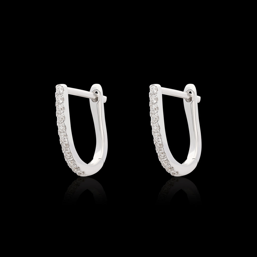 Elegant Diamond and 18k White Gold Drop Day/Night Earrings