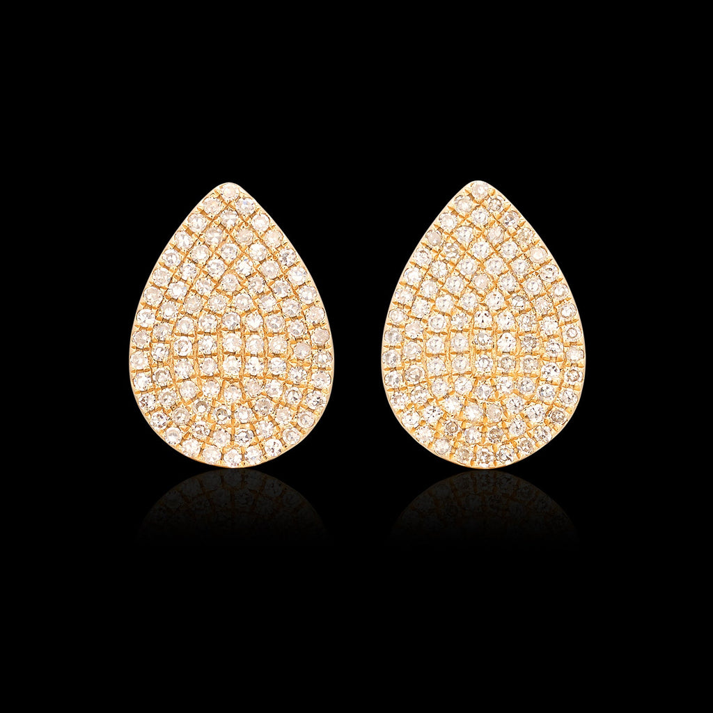 Diamond and 14k Gold Tear Drop Earrings