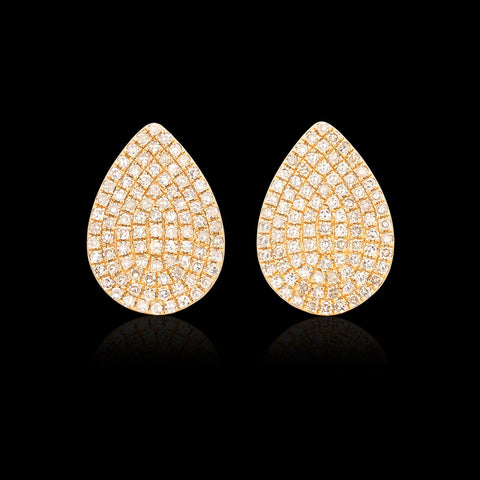Diamond and 14k Gold Tear Drop Earrings