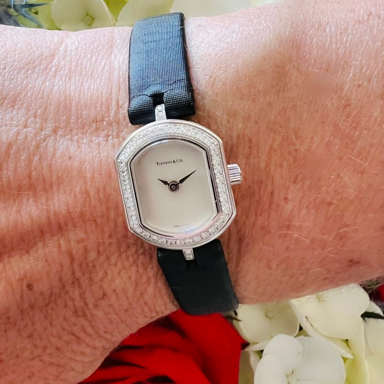 Tiffany & Co. Ladies Diamond & 18k White Gold Wristwatch