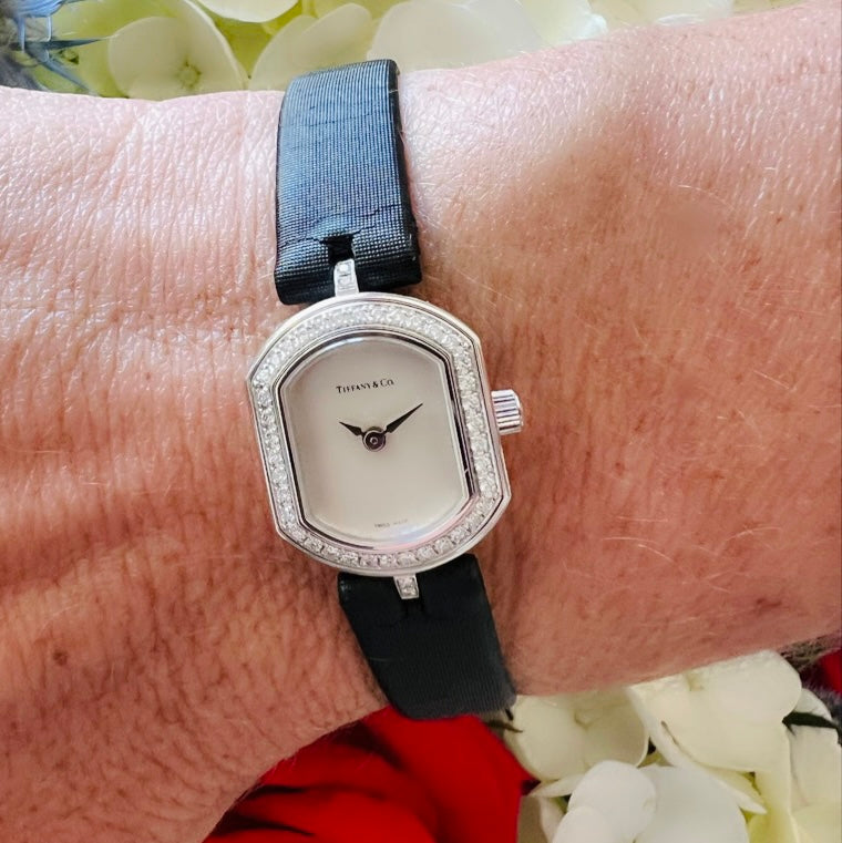 Tiffany & Co. Ladies Diamond & 18k White Gold Wristwatch